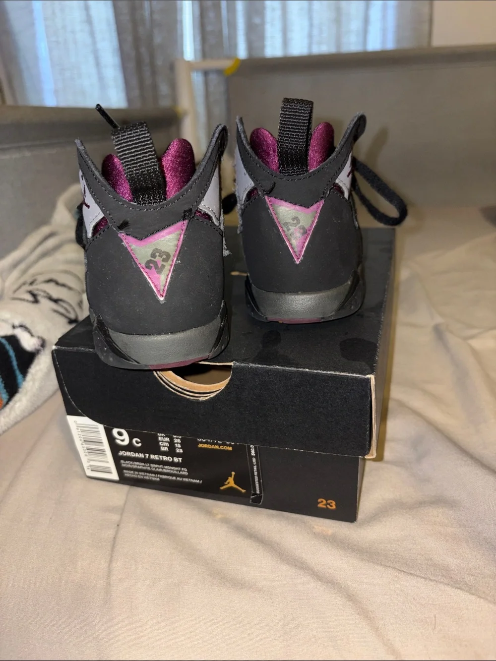 Jordan Kids' Grey and Black Sneakers with Pink Accents